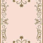 Art Nouveau Scrollwork with Elegant Flourish and Stylized Leaves (Beige) - ODIKA