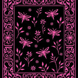 Ethereal Winged Creature Botanical Dreamscape Artistic Wonderland (Black)