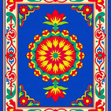 Tulip Mosaic Medallion with Vibrant Interlocking Floral Motifs(Blue)