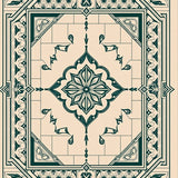 Boho Medallion with Vintage Chevron and Delicate Grid(Beige)