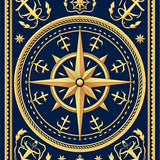 Anchor Nautical Maritime Compass Rose Design Decorative Floor(Blue)