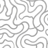 Abstract Brushstroke Waves with Taupe Contrasts (White)