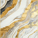 Gold Abstract Marble Geometric Indoor Area(White)
