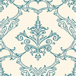 Damask Scrollwork Elegant French Provincial Design (Ivory) - ODIKA
