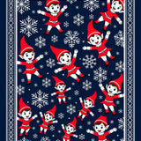 Whimsical Winter Folklore Entryway Featuring Seasonal Elves(Blue)