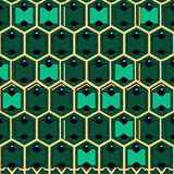 Contemporary Beehive Tessellation Featuring Bold Interlocking Shapes(Green)