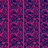 Mystic Mosaic Interlocking Trellis with Layered Floral Scrolls (Pink)