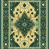 Abstract Leopard Deep Green and Gold Accents(Beige)
