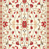 Boho Chic Floral Area Non Slip Kid Safe Low Pile(Beige)