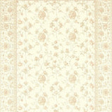 Artisanal Beige Bloom Area Harmonious Floral Scroll(Beige)