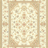 Elegant Oval Area Featuring Delicate Beige Ivory Medallion Motif(Beige)