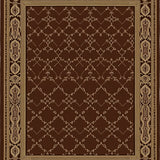 Heritage Artisan Lattice Brocade Jacquard Tapestry(Brown)