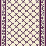 Plum Trellis with Stylized Leaf and Vine Details(Purple)