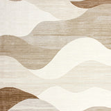 Earthy Tone Area with Abstract Wave(Beige)