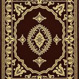 Floral Damask Entry Machine Non Skid Backing(Brown)