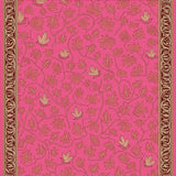 Autumnal Foliage Interlocking Floral with Elegant Vinework(Pink)