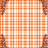 Buffalo Check Plaid with Fall Foliage Accent Motifs(Orange)