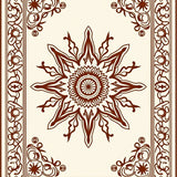 Boho with Symmetrical Floral Scrollwork (Brown) - ODIKA