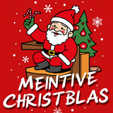 Festive Jolly Santa Beside Fireplace Holiday(Red)