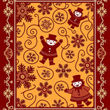 Enchanted Forest Snowman Surrounded by Sparkling Flurry Filigree(Red)