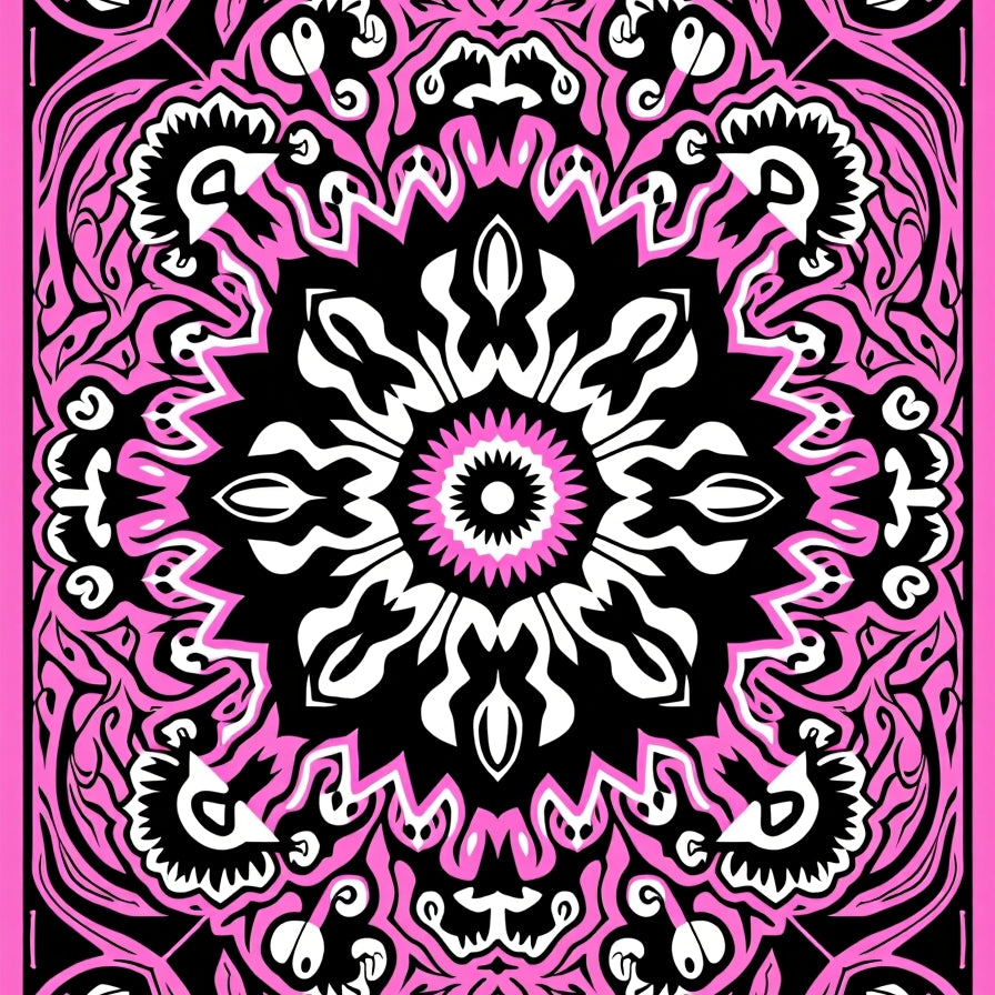 Gothic Skull with Ornate Bone Motifs (Pink) - ODIKA