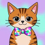 Cutecore Kitten Portrait Accent with Bow Tie Details(Brown)