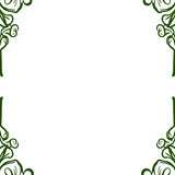 Art Nouveau Ivy Scrollwork with Whimsical Floral Detailing (Green)