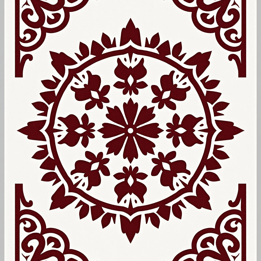 Blossom Medallion Faded Artisan (Maroon) - ODIKA