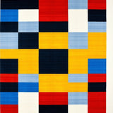 Geometric Squares Primary Color Block Design(Red)