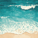 Coastal Ocean Beach Theme No Slip Reversible Patio Deck Backyard(Blue)