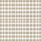 Gingham Plaid Inspired Area with Subtle Beige and Cream Squares(Beige)
