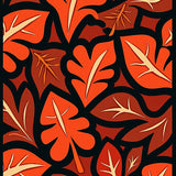 Sunset Safari Abstract Animal Inspired Design with Interlocking Leaf Motifs(Orange)