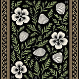 Whimsical Nautical Celebration with Shell Bouquets and Evergreen Sprigs(Black)