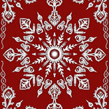 Snowflake Area with Festive Holiday Motifs(Red)