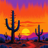Frontier Desert Sunset Decorative Accent(Purple)