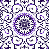 Elegant Swirl Medallion Artistic Waves Decorative Accent (Purple)