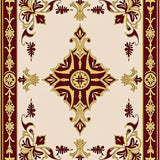 Floral Medallion with Ornate Botanical Motifs(Ivory)