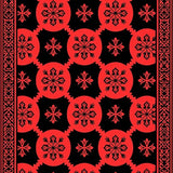 Rustic Cabin Plaid Featuring Folk Interlocking Ornamentation(Red)