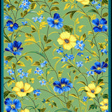 Wildflower Bath Mat with Floral Design(Green)