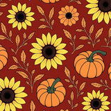 Autumn Harvest Semicircle Entrance Sunflower Pumpkin Decorative(Red)