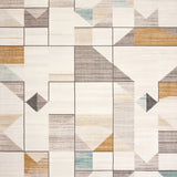 Modern Mosaic Hallway with Angular Geometric Shapes and Neutral Hues Fusion(Beige)