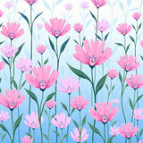 Whimsical Garden Botanical Meadow Illustration Arrangement (Pink)