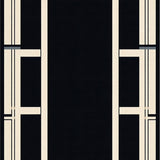 Athens Echoes Geometric Bordered Area Charcoal And Beige Tones(Black)