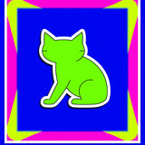 Festive Kitty with Multicolored Trim(Blue)