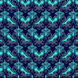 Elegant Swirl Trellis Abstract Vintage Inspired (Blue)