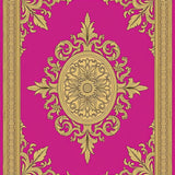 Vintage Scrollwork Medallion Botanical Motif Interlocking(Pink)