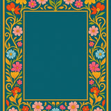 Botanical Garden Tapestry With Vibrant Floral(Teal)