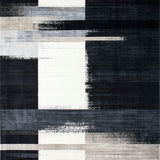 Contemporary Abstract Rug With Minimalist Brushstroke Design(Gray)