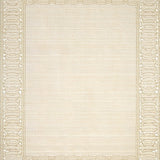Modern Wavy Border Area Neutral Beige Design(Beige)