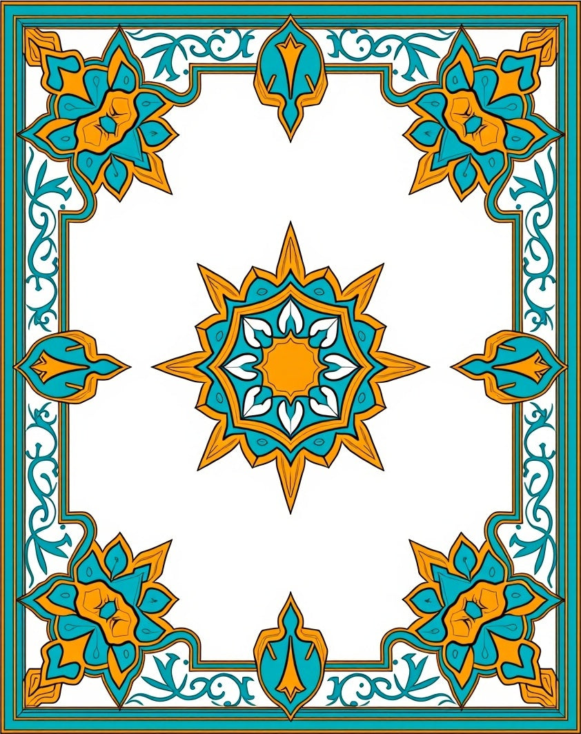 Tile Mosaic with Lattice Framework (Orange) - ODIKA